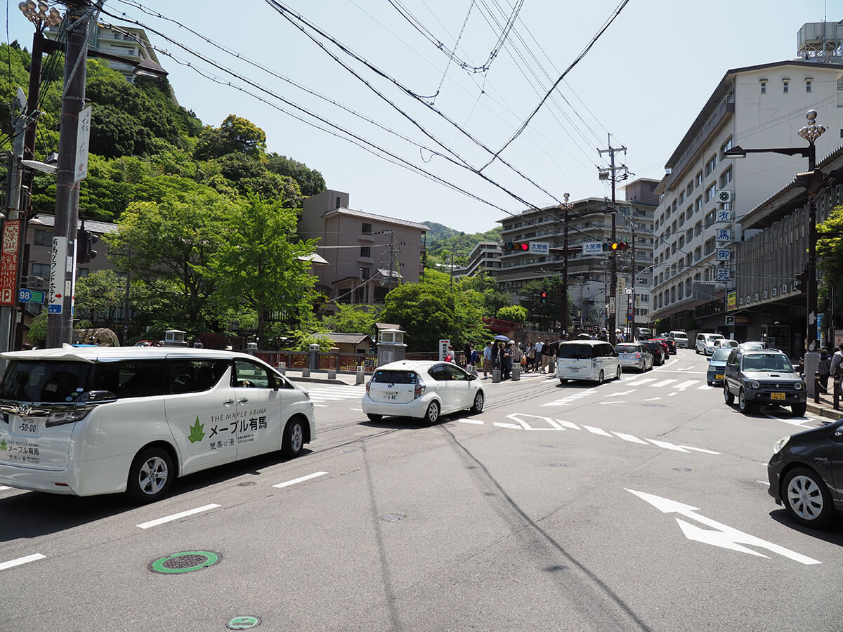 有馬温泉 太閤橋付近の交差点