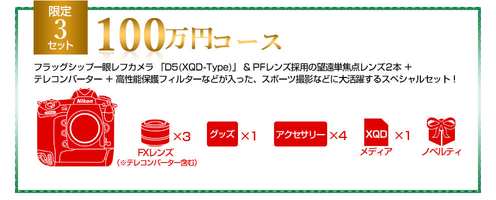 Nikon 2019年福袋 100万円コース